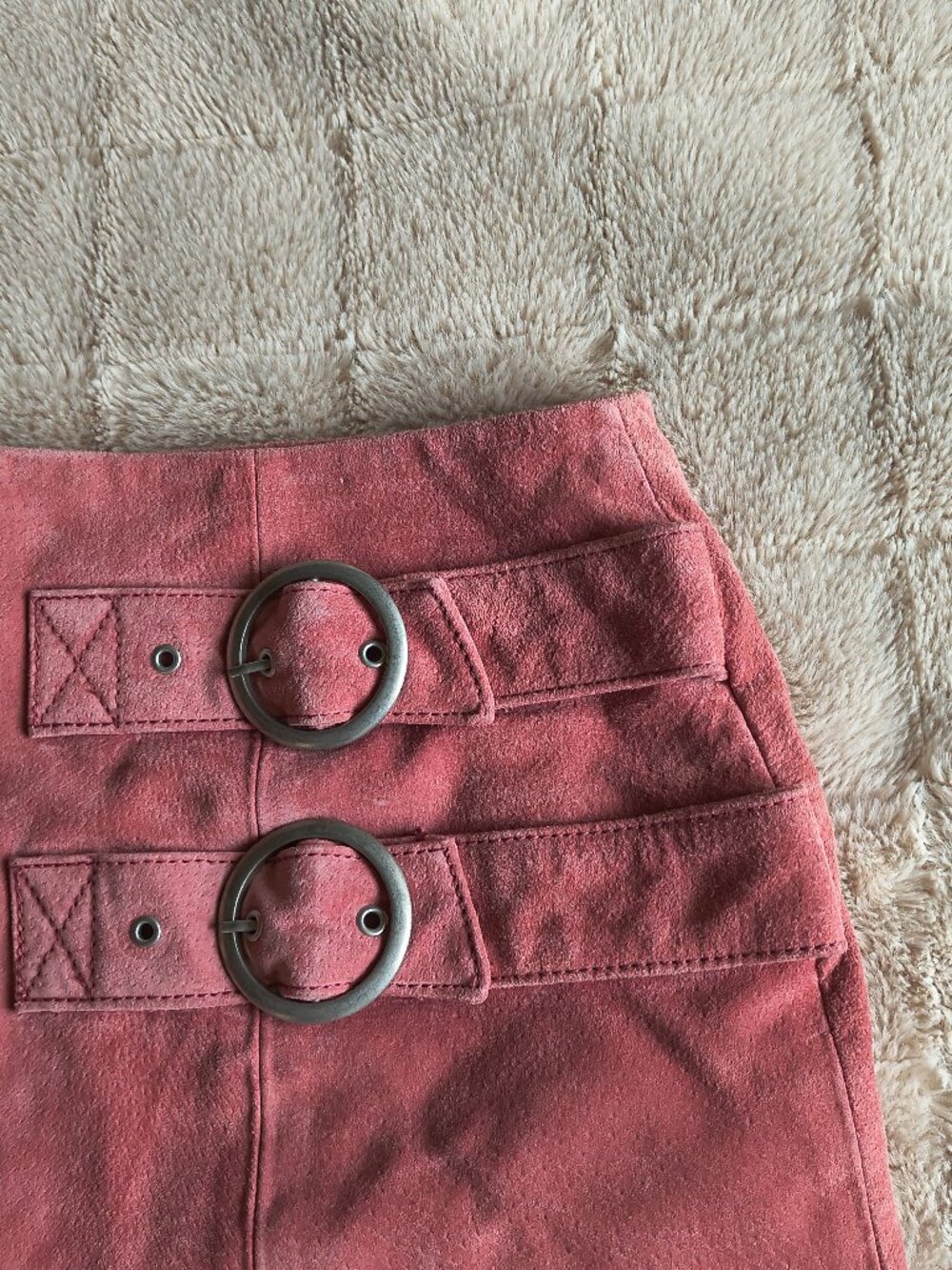 New BlankNYC Pink Leather Mini Skirt